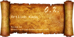 Ortlieb Kada névjegykártya